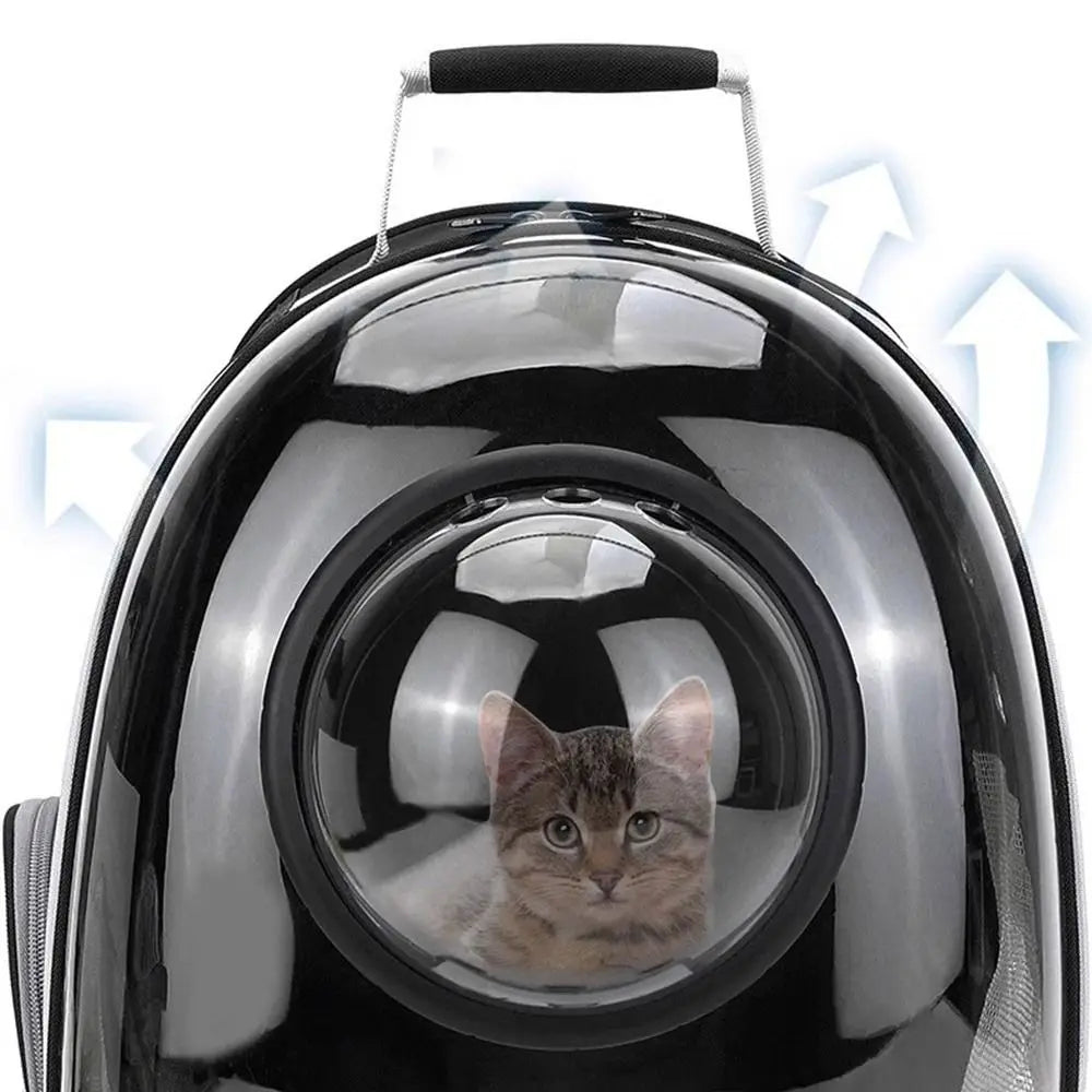 Space Capsule Cat Backpack | Transparent Ventilated Pet Carrier for Travel, Hiking & Vet Visits