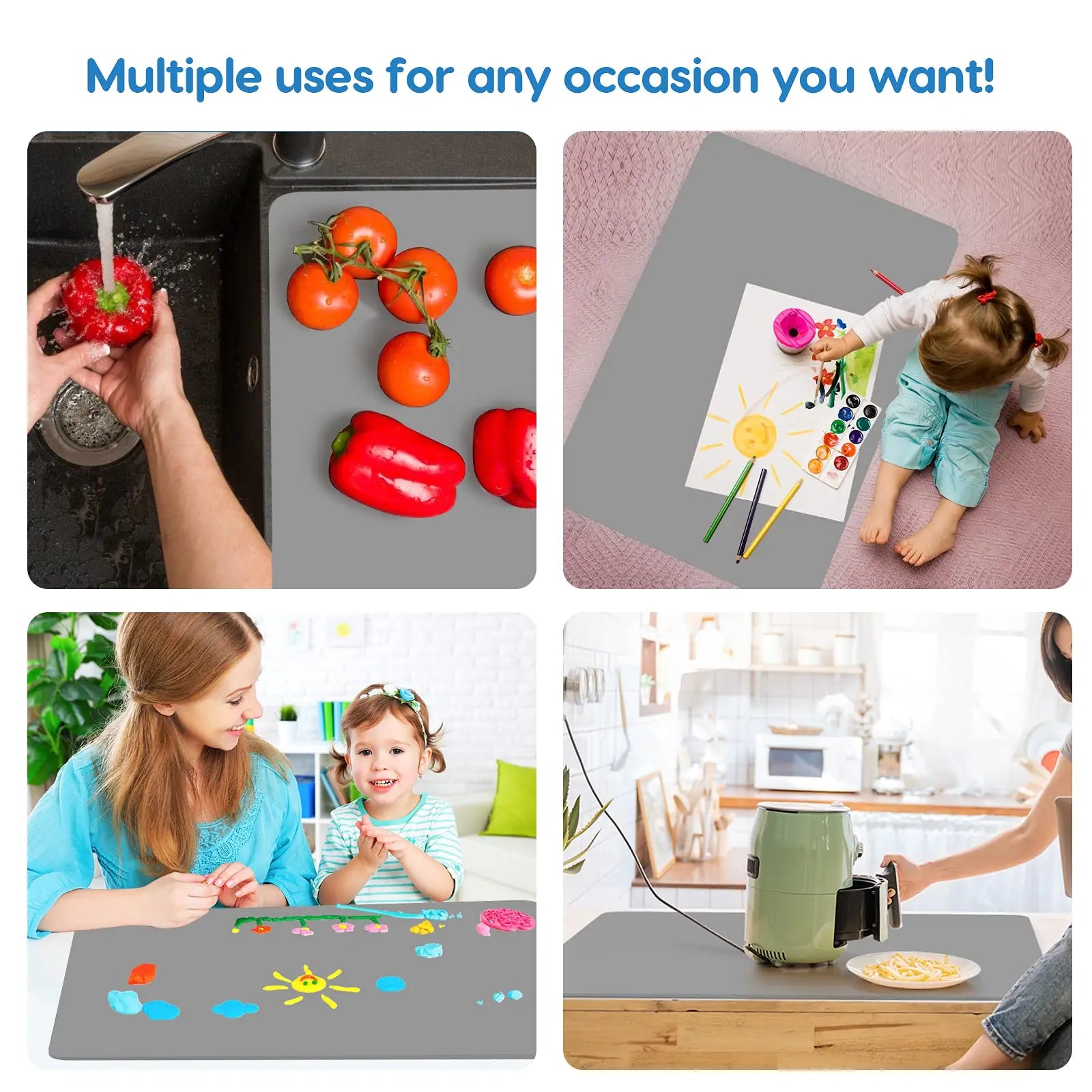 Extra Large Soft Table Mat (Heat-Resistant & Waterproof) - Reusable Oil-Proof Desk Pad for Kitchen & Office