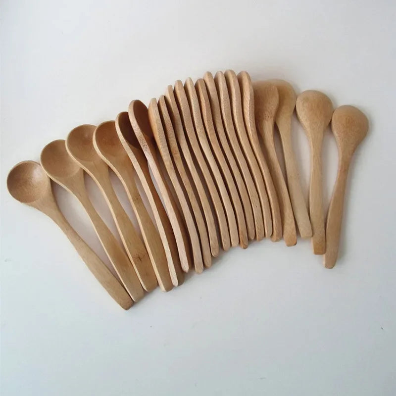 10-Piece Natural Bamboo Honey Dipper Set - Eco-Friendly Wooden Stirring Spoons for Tea, Coffee & Desserts