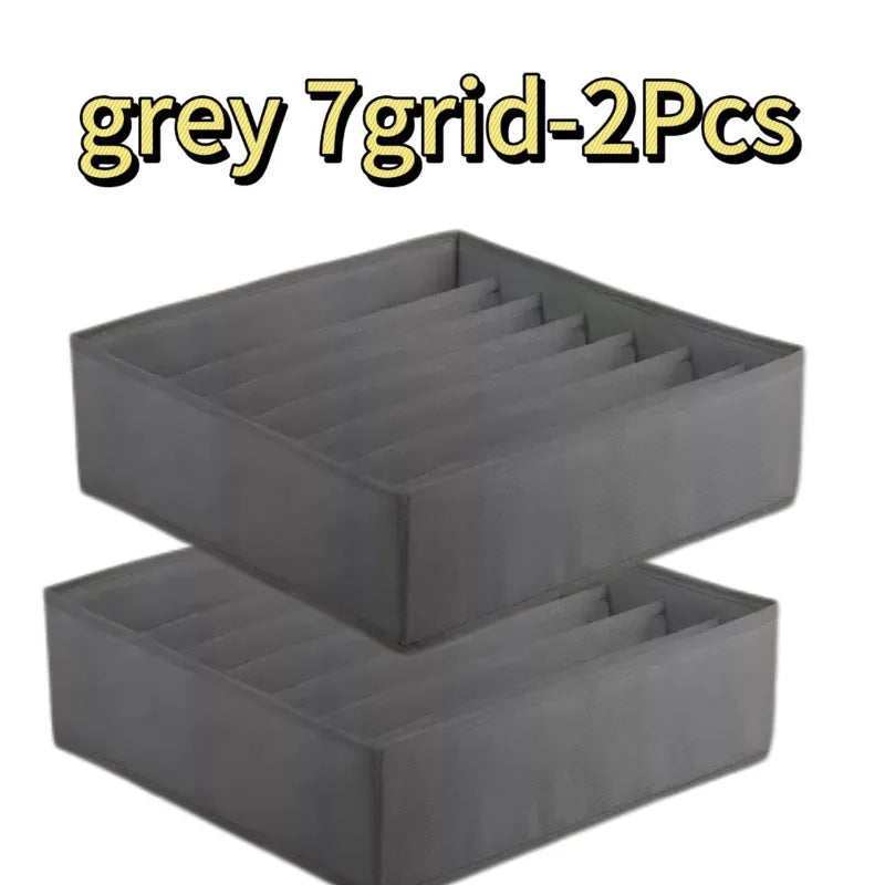 Wardrobe Underwear Organizer - Divided Storage Bins for Socks, Bras & Ties