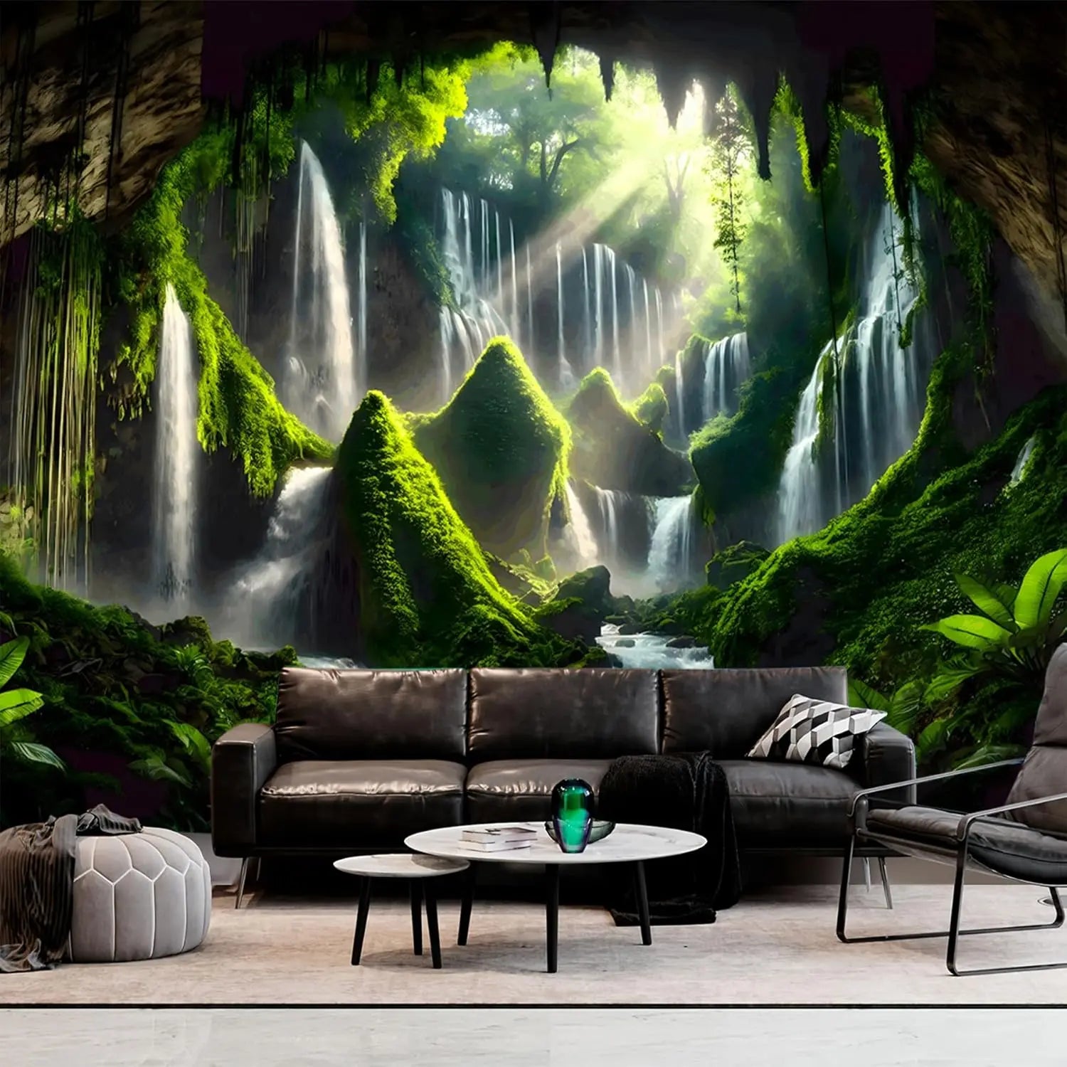 Nature Tapestry Forest Tree Sea Cave Wall Hanging