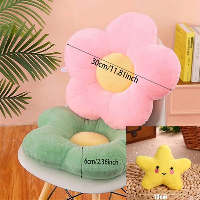 12/35cm Stuffed Five Petal Flower Cushion