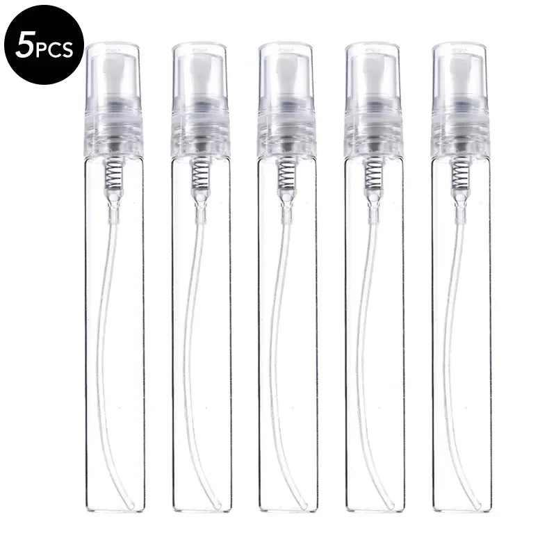 5/10Pcs 3ml 5ml 10ml Clear Mini Perfume Glass Bottle