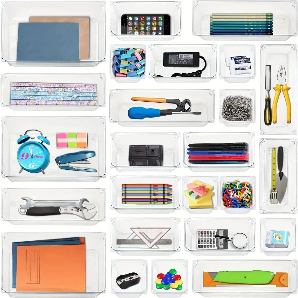 8/13/25Pcs Drawer Organizers Set Clear Plastic