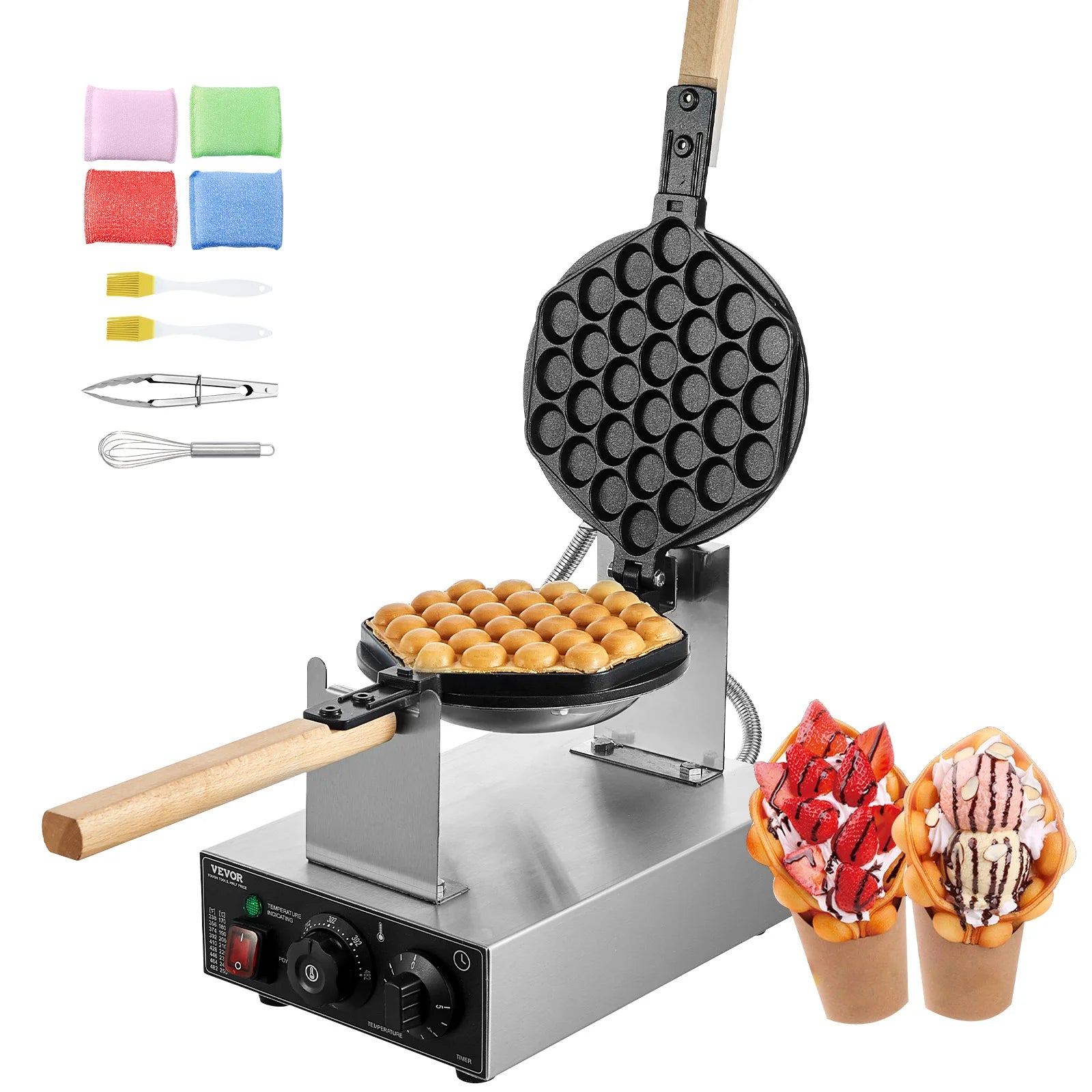 Commercial Egg Bubble Waffle Maker - Professional Non-Stick Hong Kong Waffle Machine