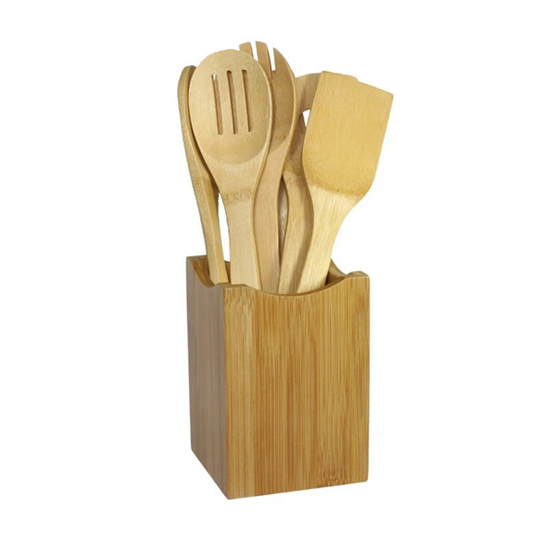 Multi-Purpose Wooden Spoon & Spatula Set - Eco-Friendly Kitchen Tool Kit for Mixing & Cooking