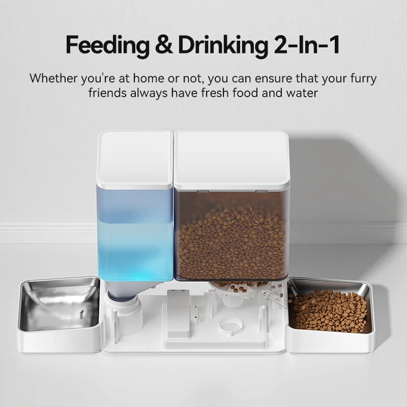 ROJECO 2-in-1 Automatic Pet Feeder & Water Fountain | 8.5L Smart Kibble Dispenser with LCD Display & Timer