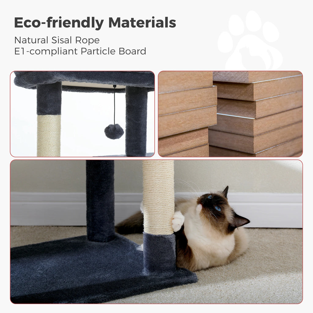 PAWZ Road 5-Level Cat Tree Tower | Large Hammock, Sisal Scratching Posts & Cozy Condo for Indoor Cats
