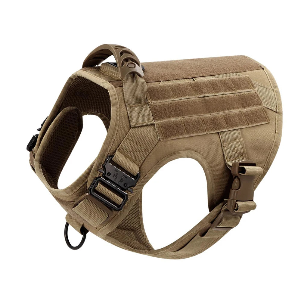PETRAVEL Tactical Dog Harness & Leash Set | 1050D Nylon Vest | Quick-Release, MOLLE System | S–XL for Medium & Large Dogs