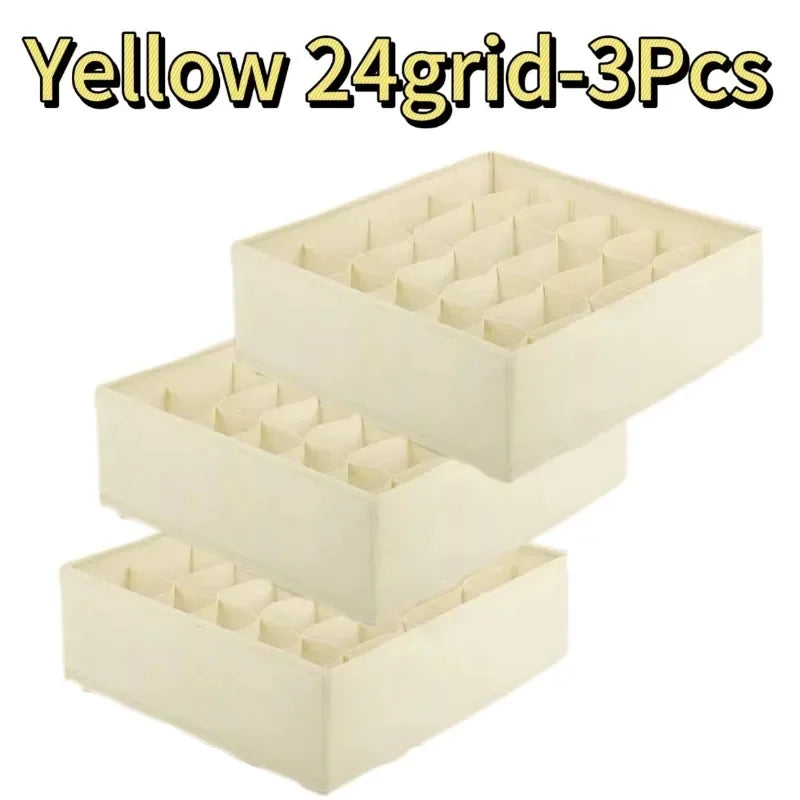 Wardrobe Underwear Organizer - Divided Storage Bins for Socks, Bras & Ties