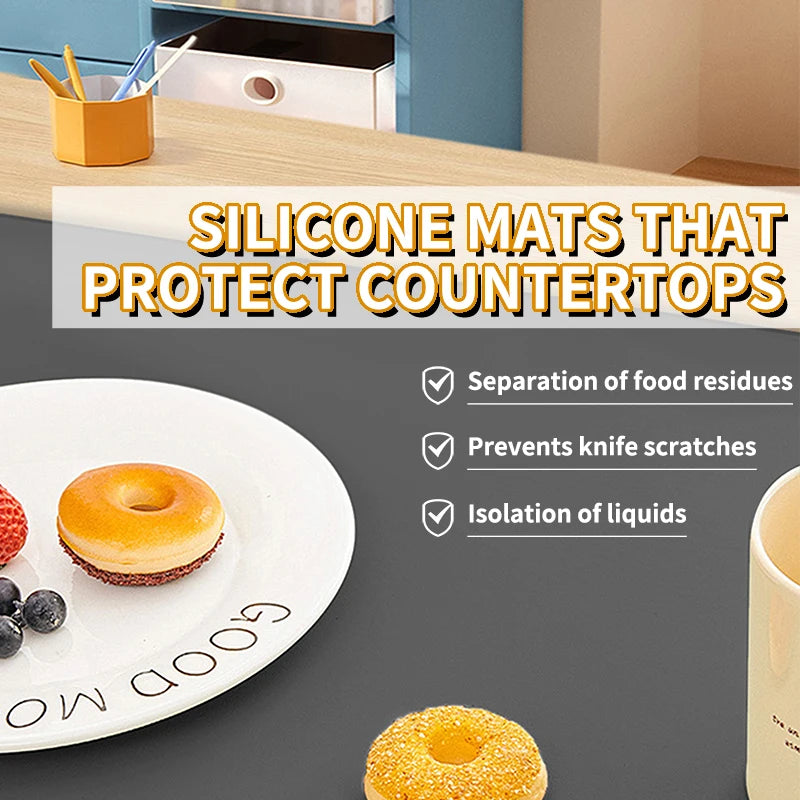 Extra Large Silicone Table Mat (60x120cm) - Eco-Friendly Heat-Resistant Waterproof Countertop Protector