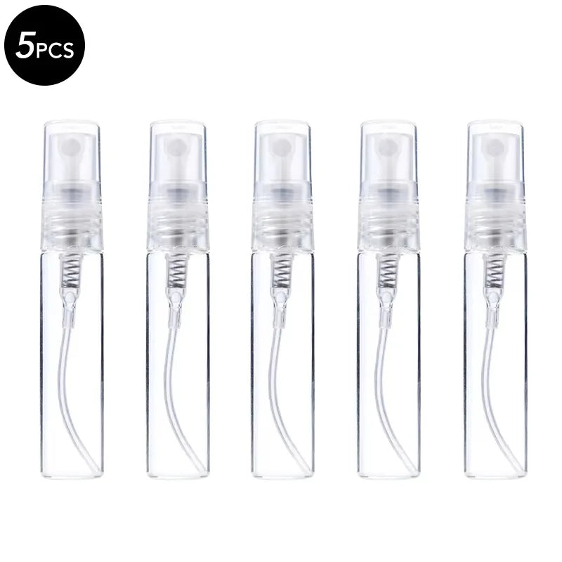 5/10Pcs 3ml 5ml 10ml Clear Mini Perfume Glass Bottle