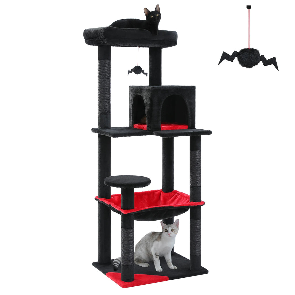 PAWZ Road 5-Level Cat Tree Tower | Large Hammock, Sisal Scratching Posts & Cozy Condo for Indoor Cats