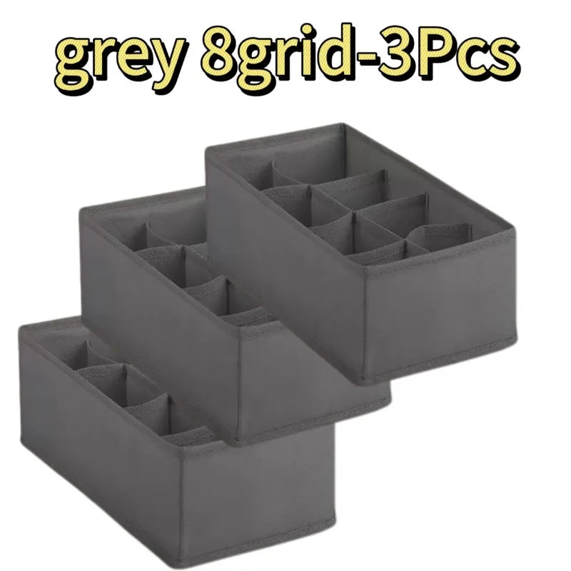 Wardrobe Underwear Organizer - Divided Storage Bins for Socks, Bras & Ties