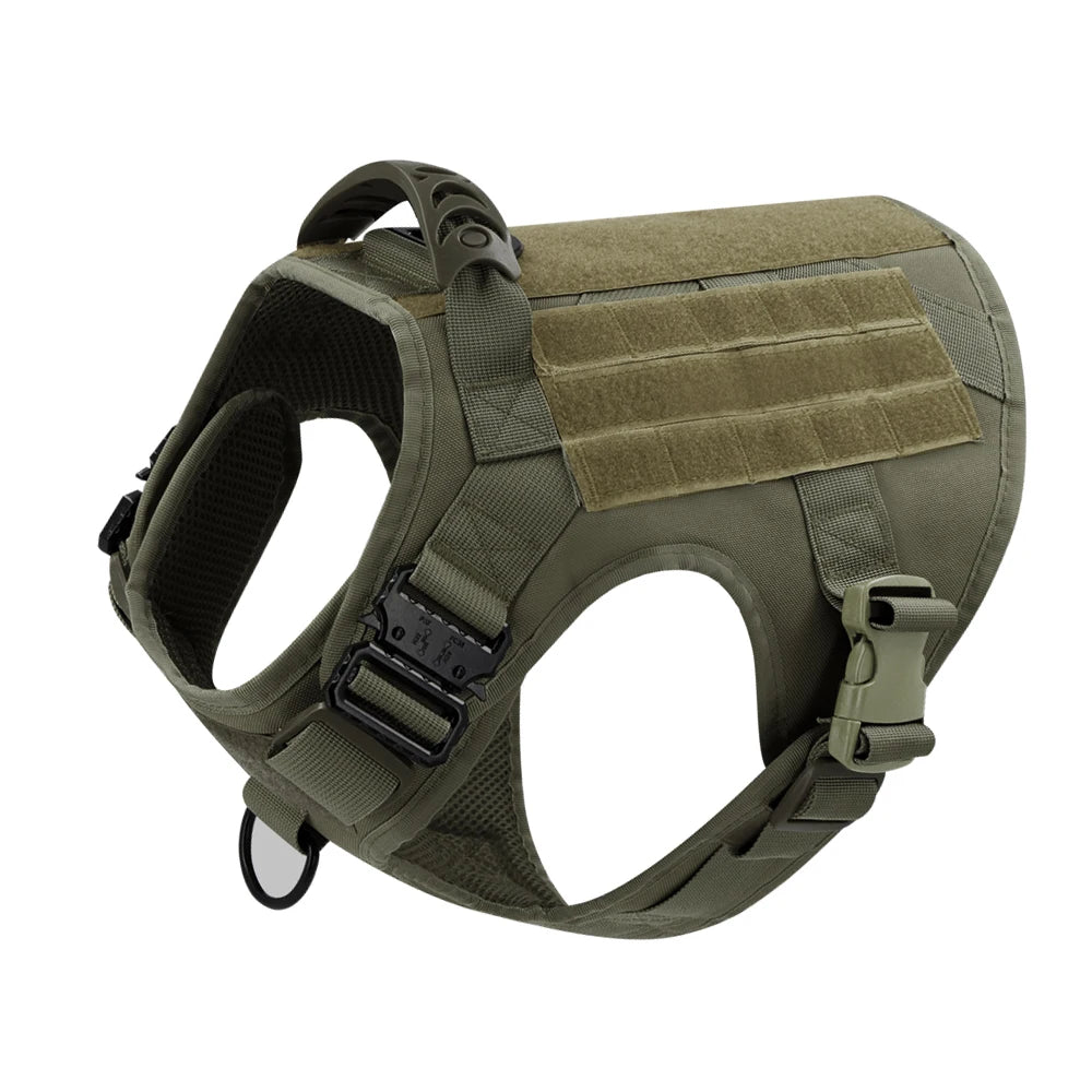 PETRAVEL Tactical Dog Harness & Leash Set | 1050D Nylon Vest | Quick-Release, MOLLE System | S–XL for Medium & Large Dogs