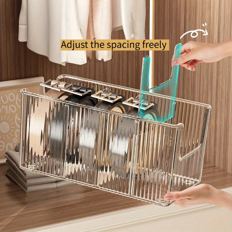 5-Grid Belt Organizer - Space-Saving Belt Storage Rack for Closet