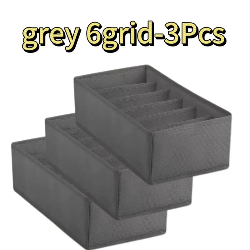 Wardrobe Underwear Organizer - Divided Storage Bins for Socks, Bras & Ties
