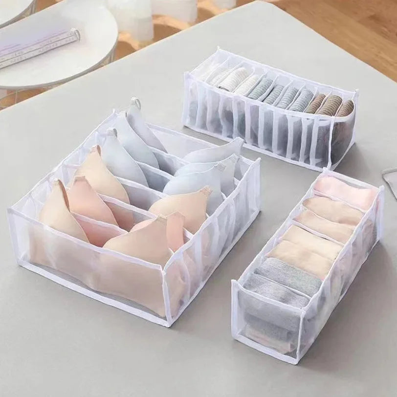 Underwear & Bra Storage Box - Divided Closet Drawer Organizer for Intimates