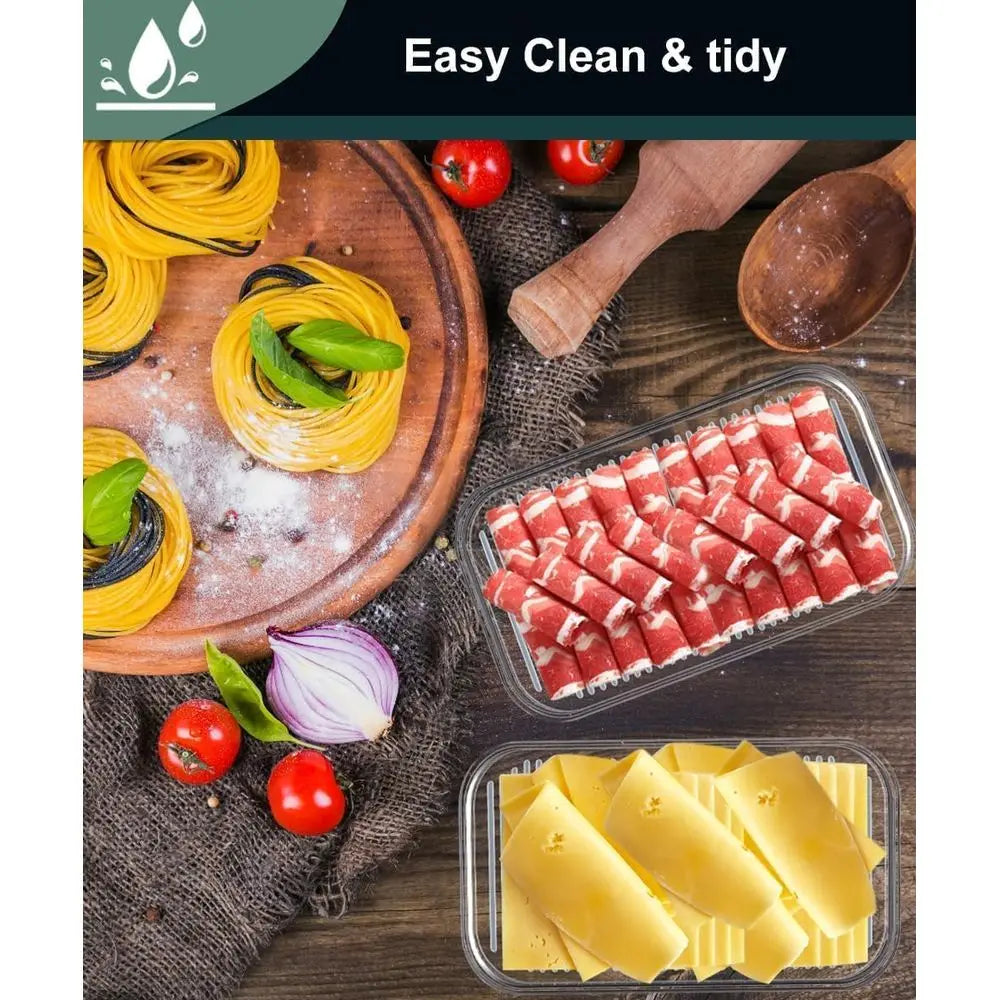 Airtight Refrigerator Food Containers - Leak-Proof Storage Bins for Fresh Food & Meal Prep