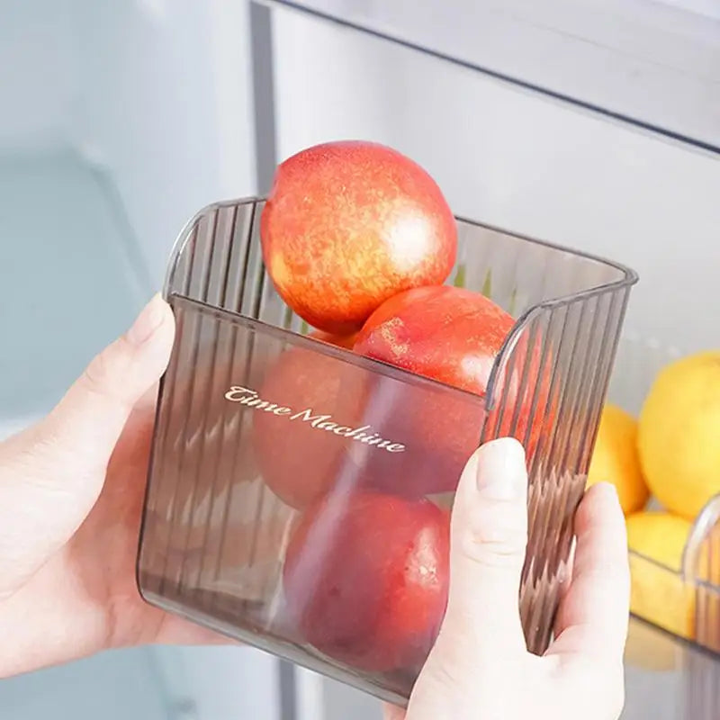 Stackable Refrigerator Organizer Bins - Clear Freezer Storage Containers for Fruit & Veggies