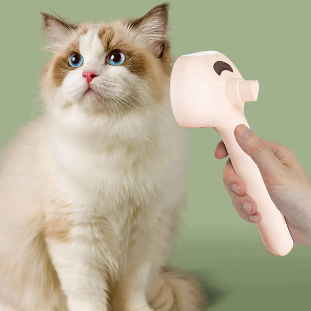 3-in-1 Self-Cleaning Pet Grooming Brush with Mist Spray | Deshedding, Massage & Coat Care for Cats & Dogs