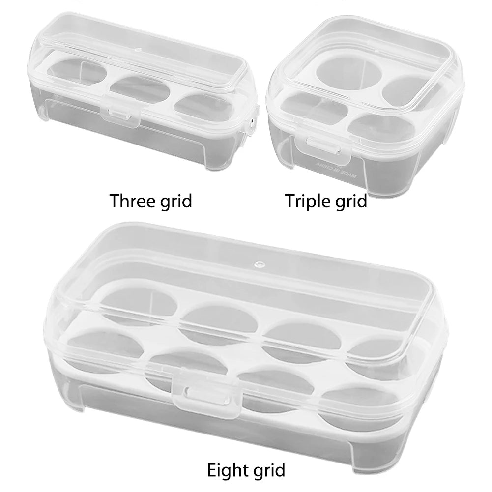 Egg Protection Box with Lid - Grid Egg Carrier for Fridge Organization