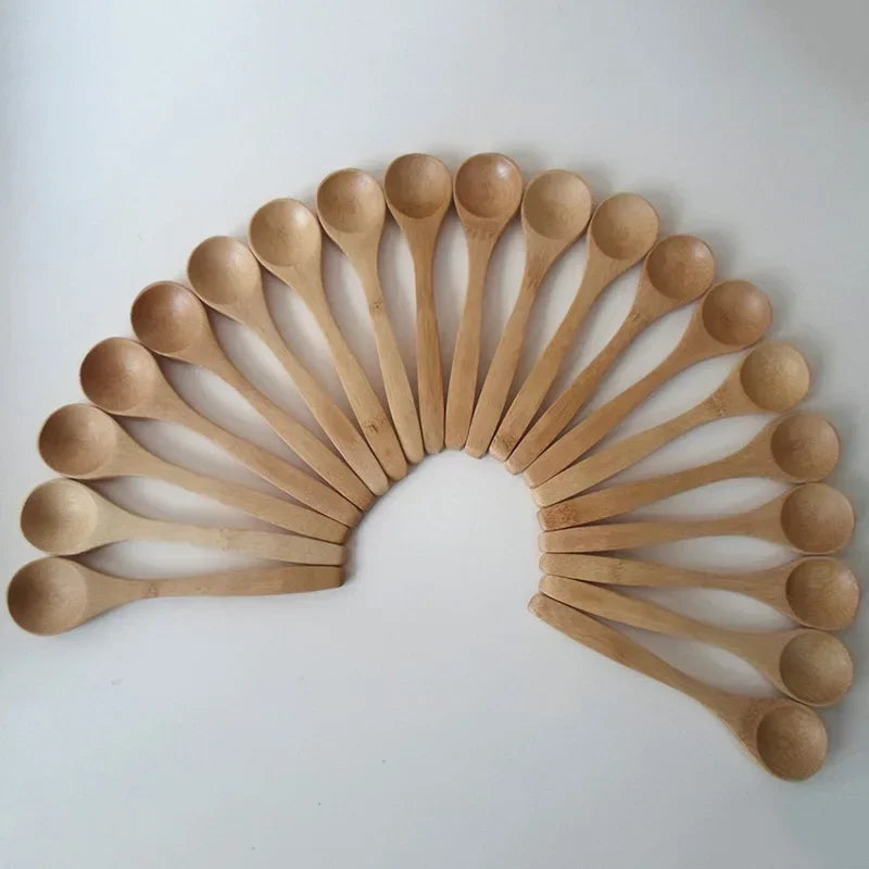 10-Piece Natural Bamboo Honey Dipper Set - Eco-Friendly Wooden Stirring Spoons for Tea, Coffee & Desserts