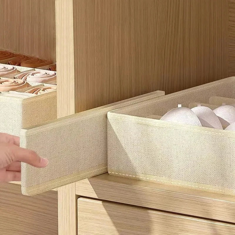 Underwear & Sock Storage Box - Compartmentalized Drawer Organizer for Clothes