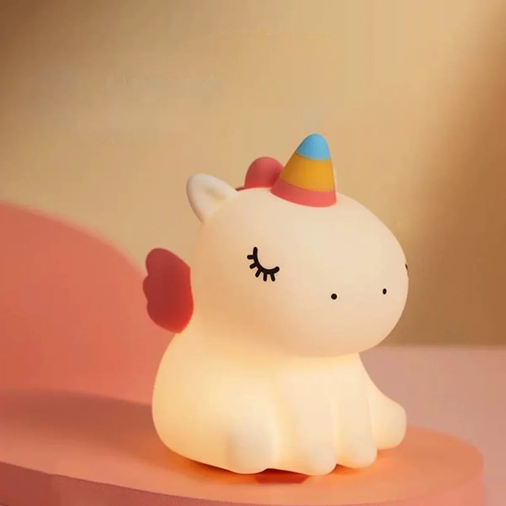 Cute Axolotl LED Night Light - Soft Silicone Mood Lamp for Bedroom Decor