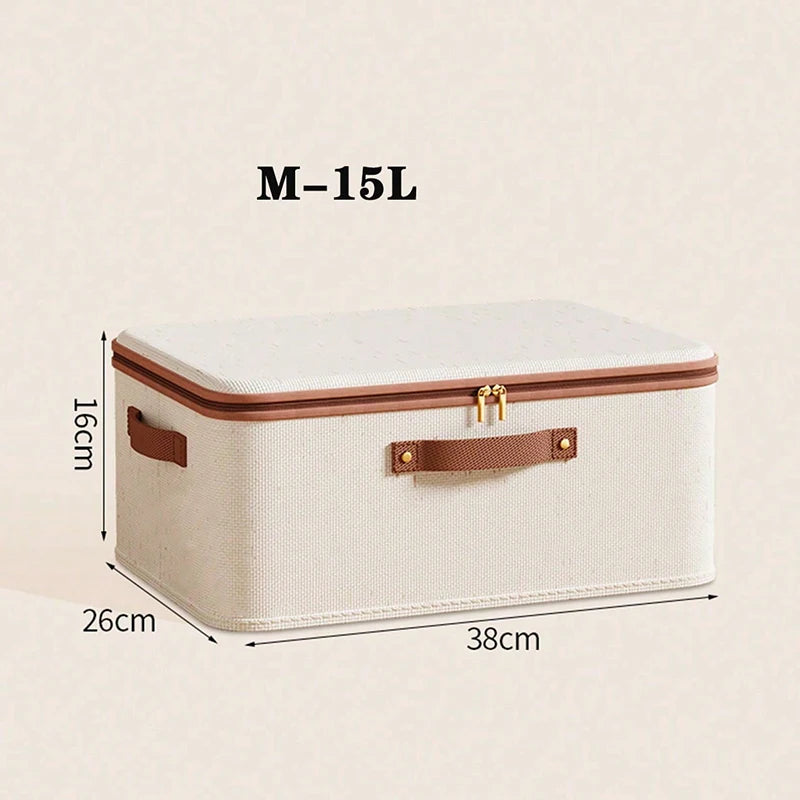 Foldable Clothes Storage Box - Fabric Wardrobe Organizer for Blankets & Sweaters