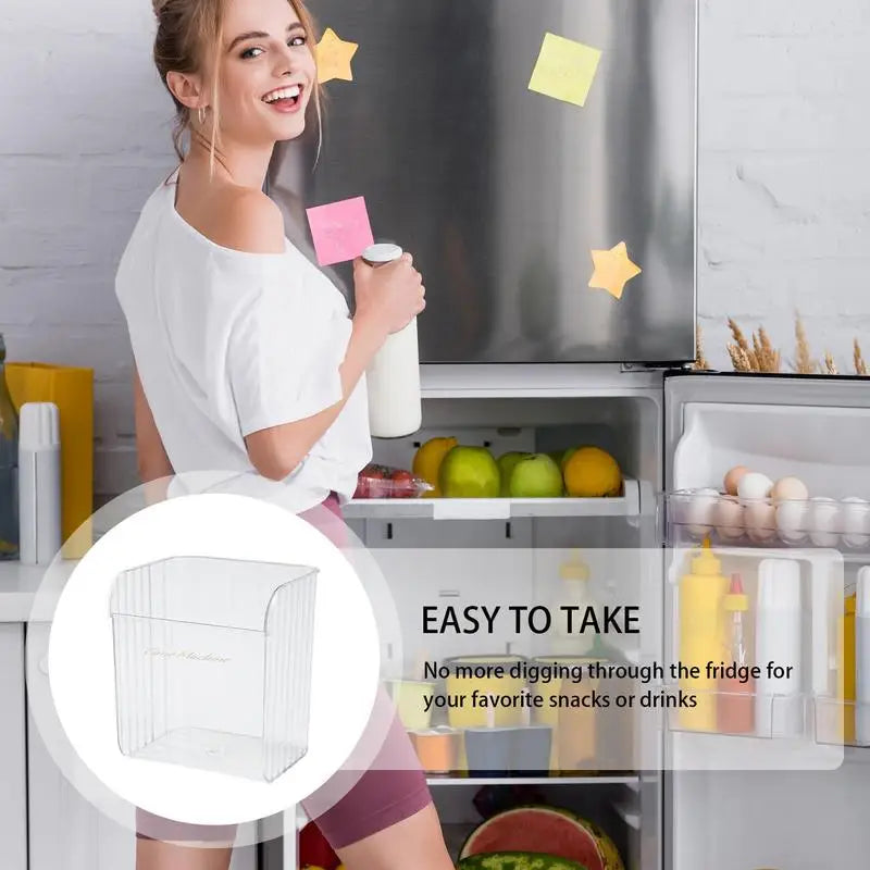 Stackable Refrigerator Organizer Bins - Clear Freezer Storage Containers for Fruit & Veggies