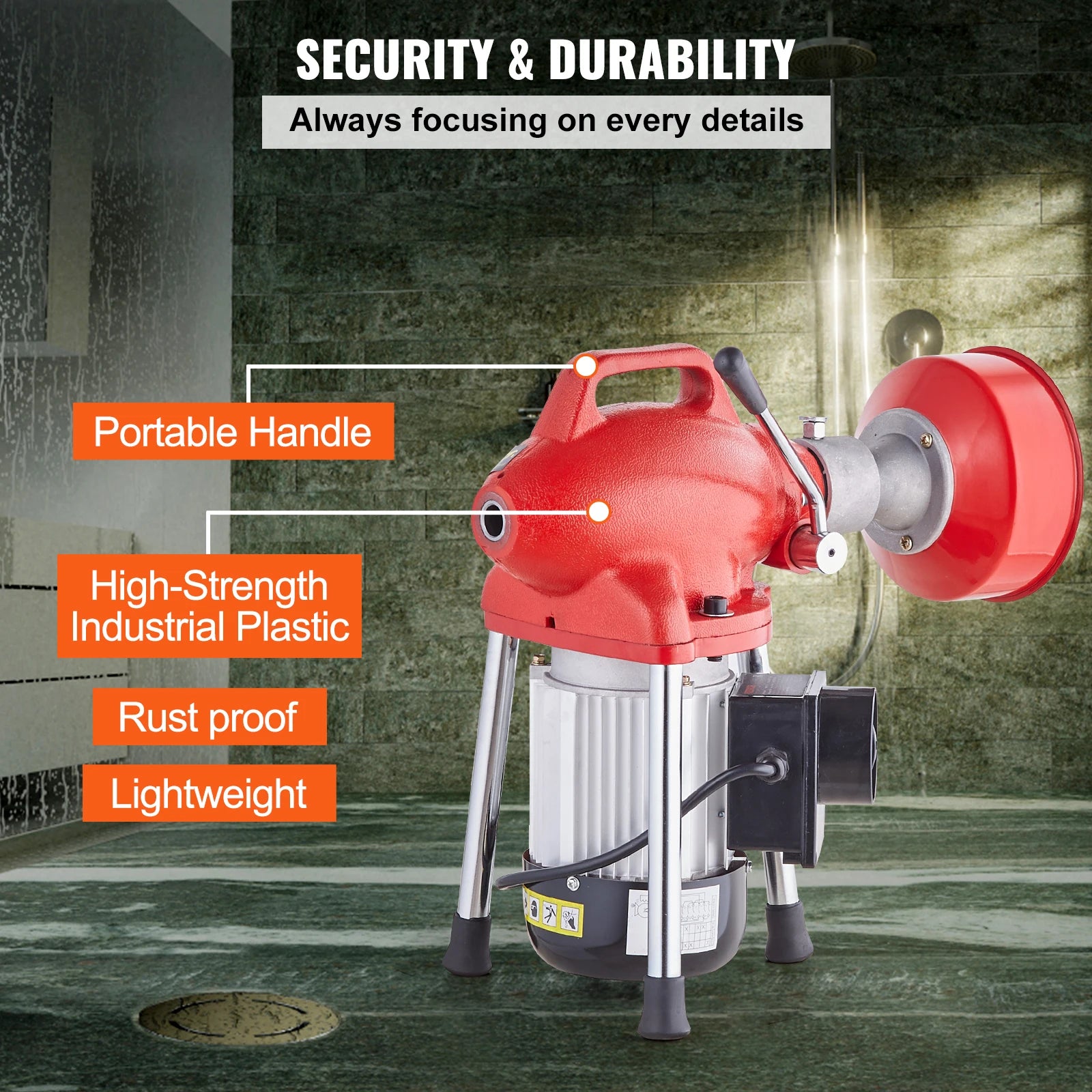 SucceBuy Drain Cleaner Machine 370W/250W