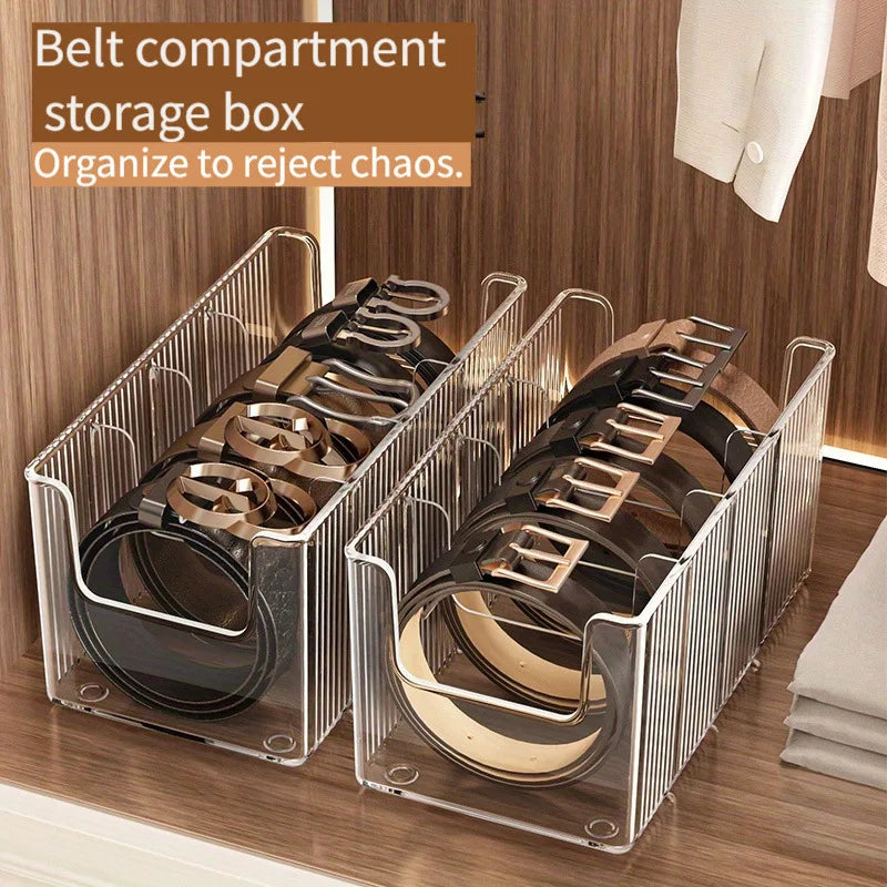 5-Grid Belt Organizer - Space-Saving Belt Storage Rack for Closet