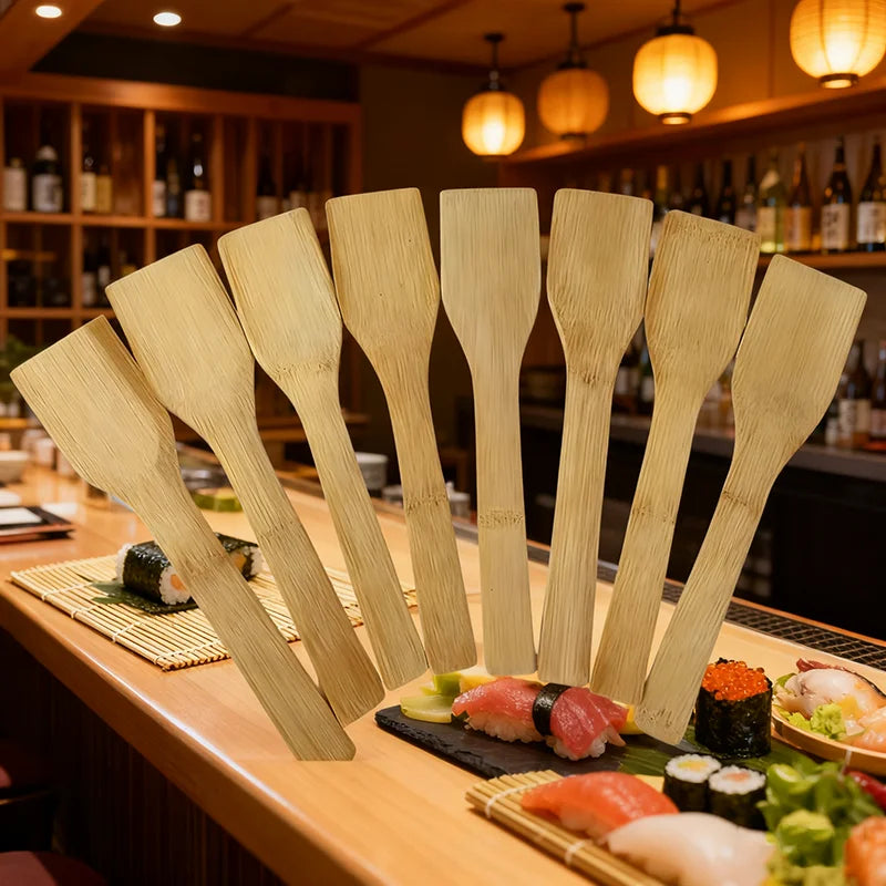 Natural Bamboo Spatula Set - Eco Friendly Wooden