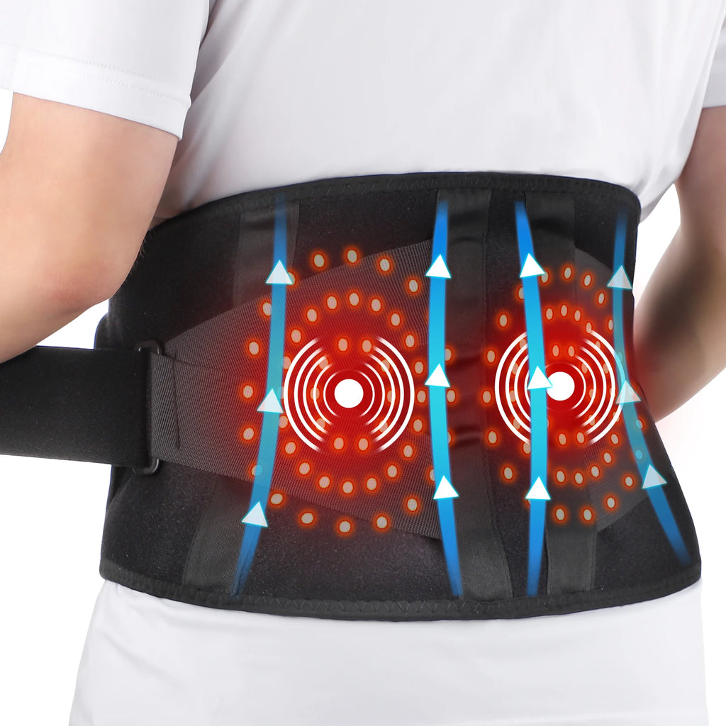 Vibration Hot Compress Massage Belt - Electric Heating Waist Massager for Pain Relief