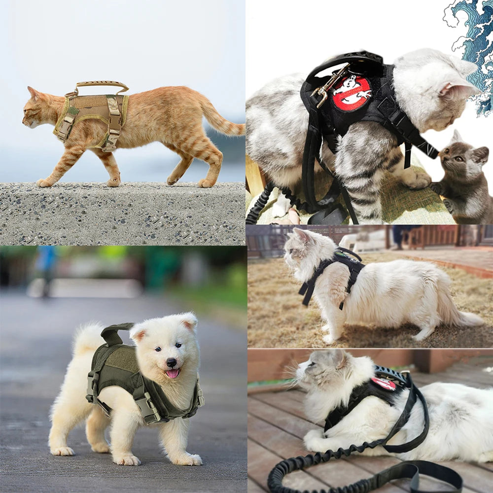 LISM Tactical Cat Harness | Escape-Proof Vest with Air Cushion Support & Control Handle | Adjustable for Cats & Small Dogs