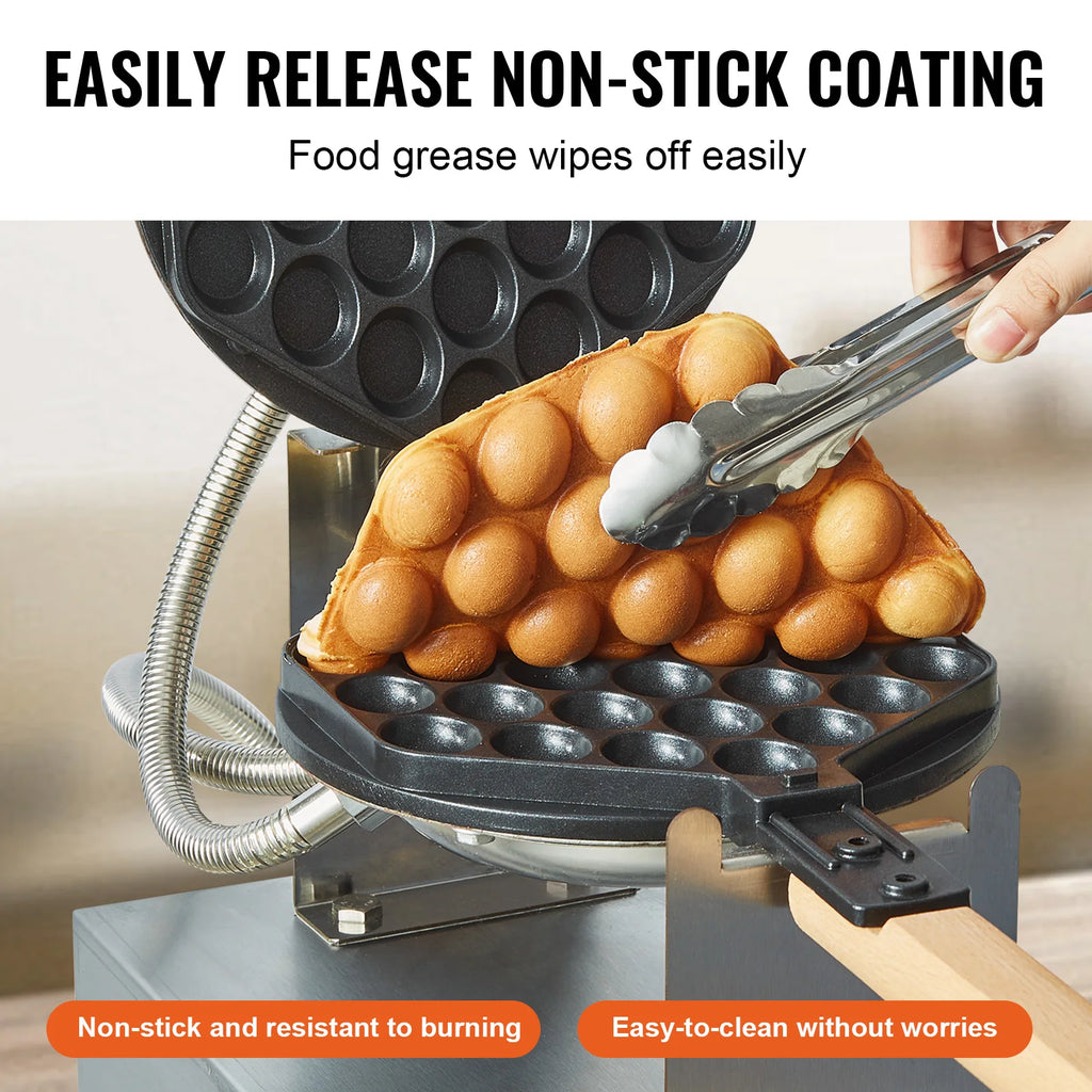 Commercial Egg Bubble Waffle Maker - Professional Non-Stick Hong Kong Waffle Machine
