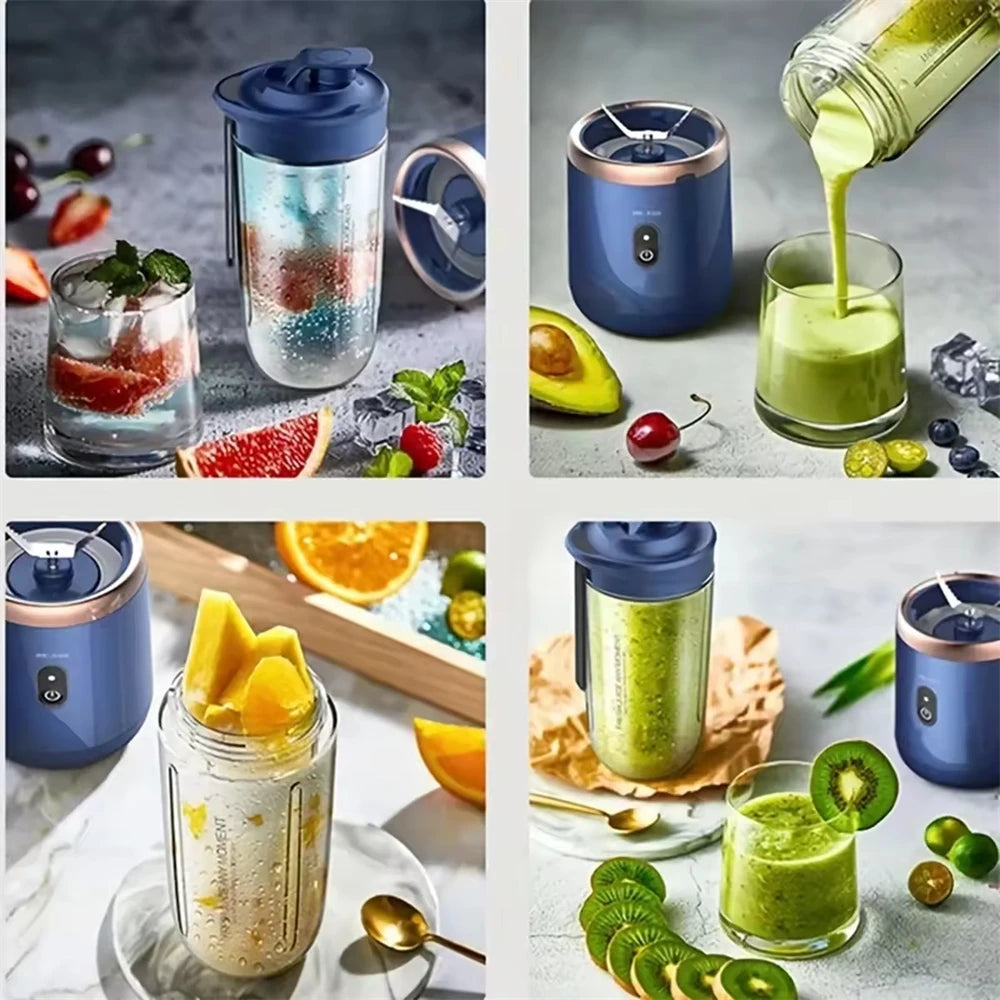 Portable Electric Juicers Blue Pink ABS Cup Multifunction