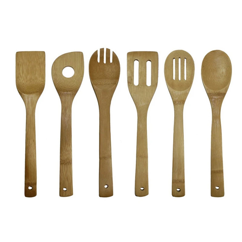 Multi-Purpose Wooden Spoon & Spatula Set - Eco-Friendly Kitchen Tool Kit for Mixing & Cooking