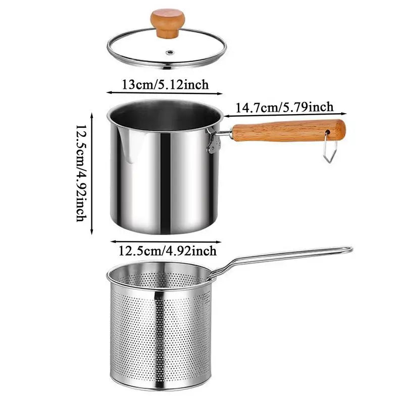 Stainless Steel Deep Fryer Pot with Basket - Professional Home Frying Set