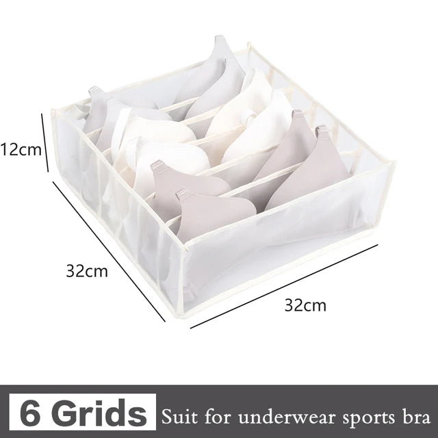 Underwear & Bra Storage Box - Divided Closet Drawer Organizer for Intimates