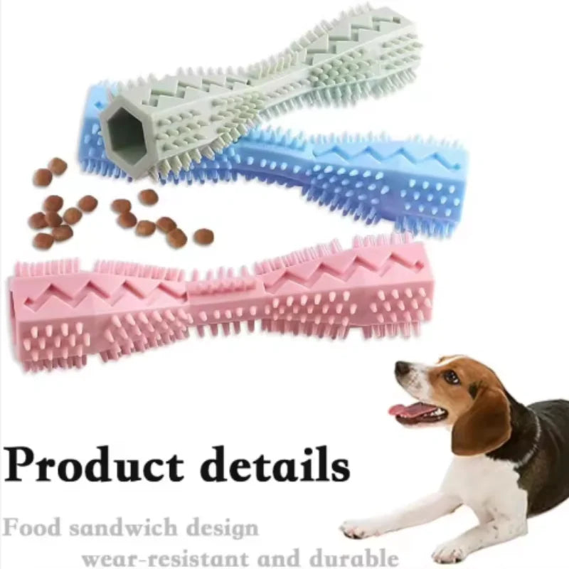 Puppy Teething Toy Dog Chew Stick Bite Resistant Leak Proof Food Dispenser Pet Teeth Cleaner Fun Chewer for Small Dogs