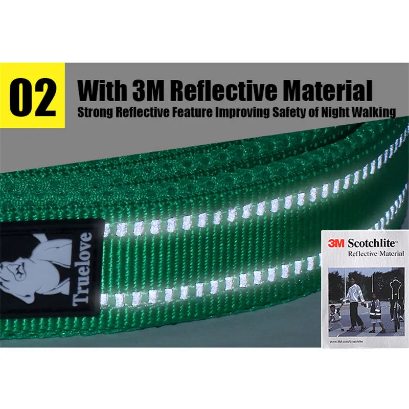 Truelove Soft Pet Leash Reflective Nylon Mesh Padded Puppy Large Dog or Cat Walking Training
