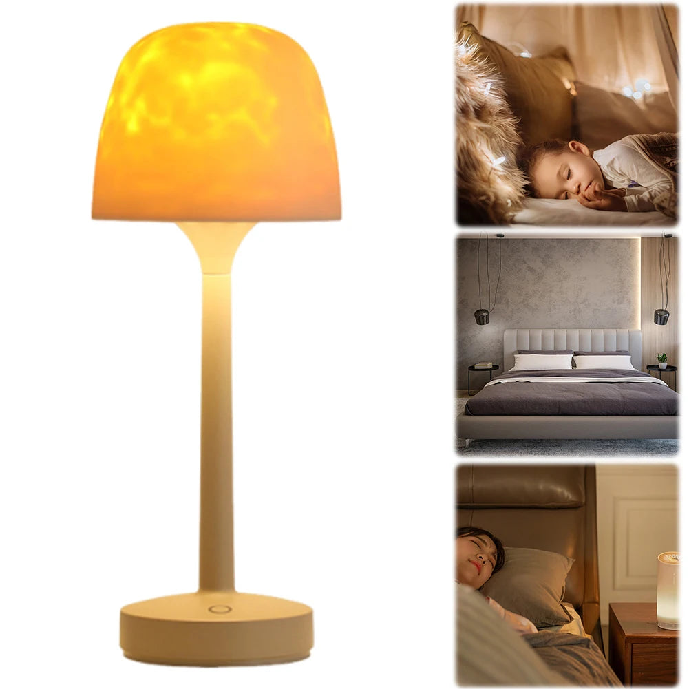 Remote Control Water Ripple Lamp - Dynamic Ocean Wave Night Light for Relaxation