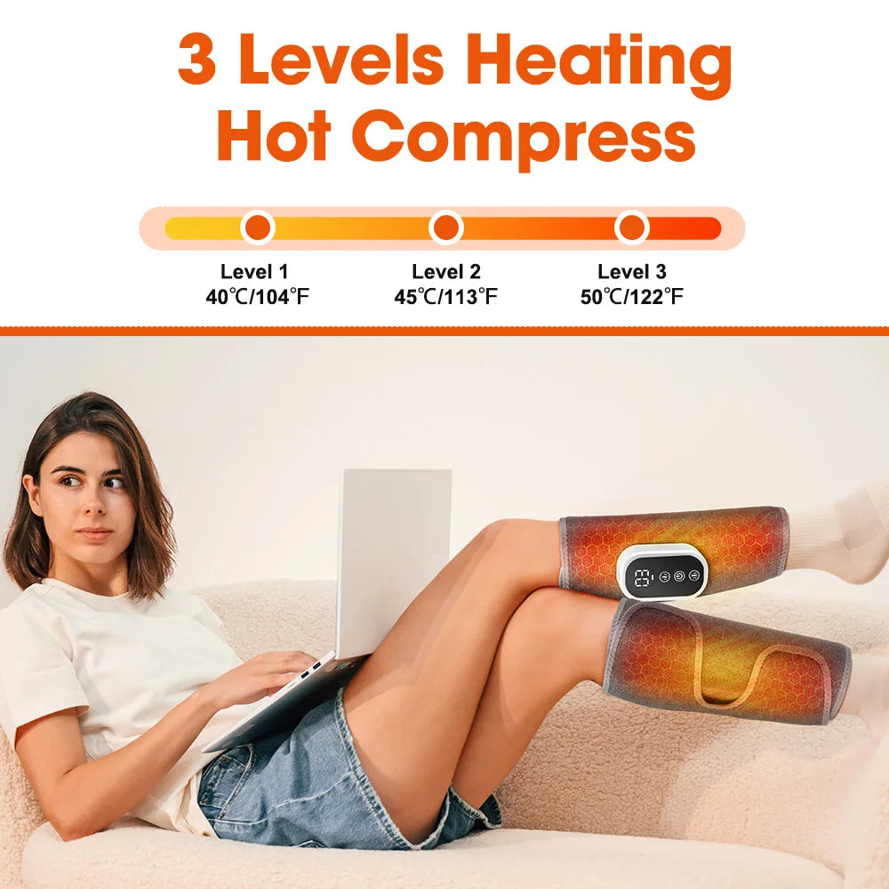 360° Air Pressure Heating Calf Massager Wireless Leg Massage