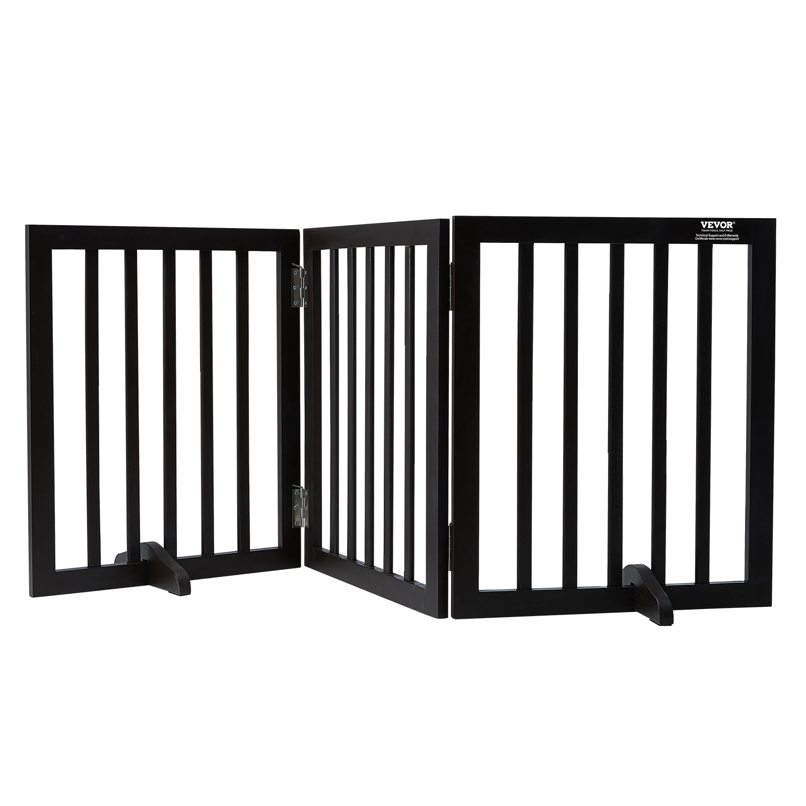 SucceBuy Freestanding Wood Dog Gate | 3-Panel Foldable Pet Barrier | No-Drill, Adjustable Width | 60–96 Inches