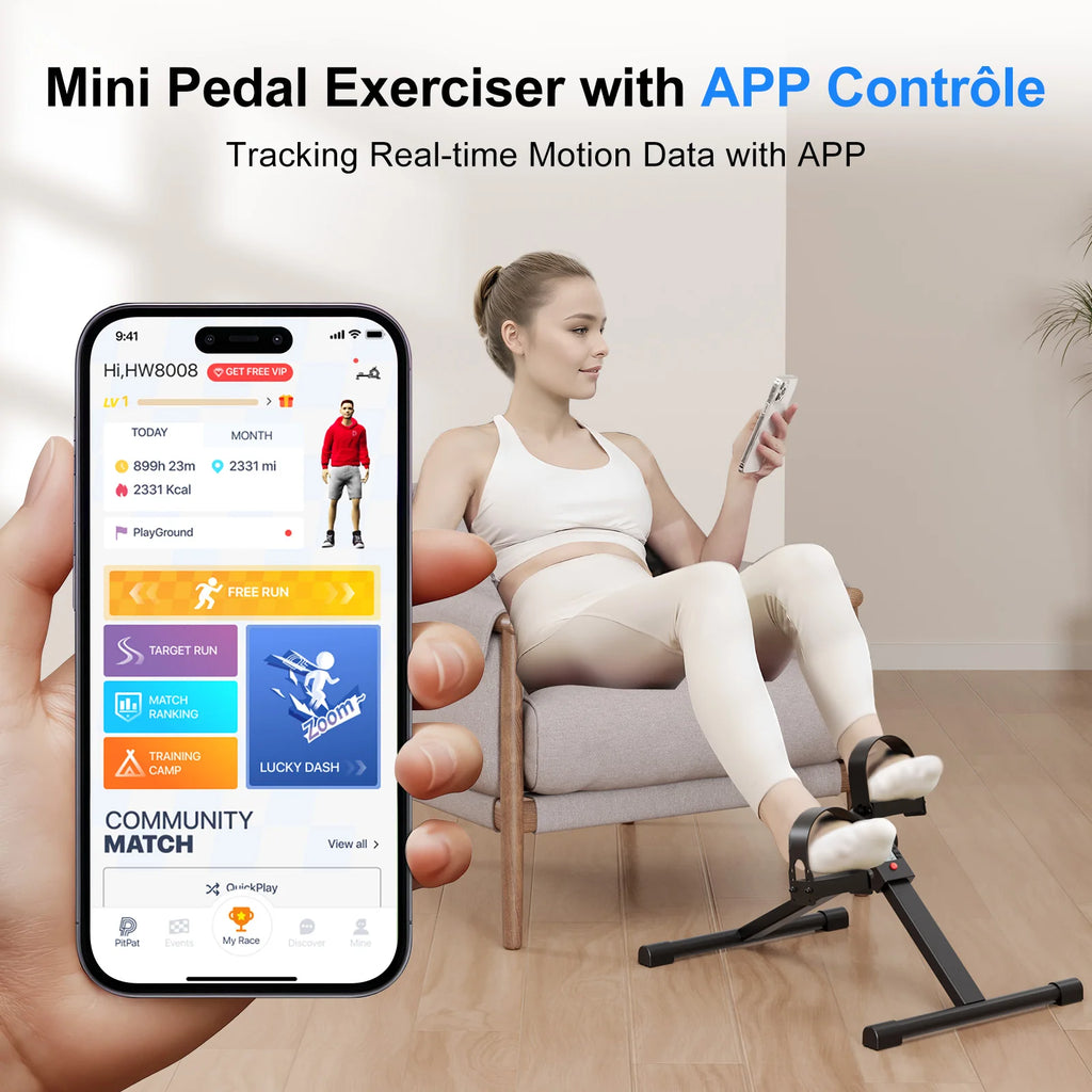 Under-Desk Mini Exercise Bike - Pedal Exerciser with Electronic Display for Fitness