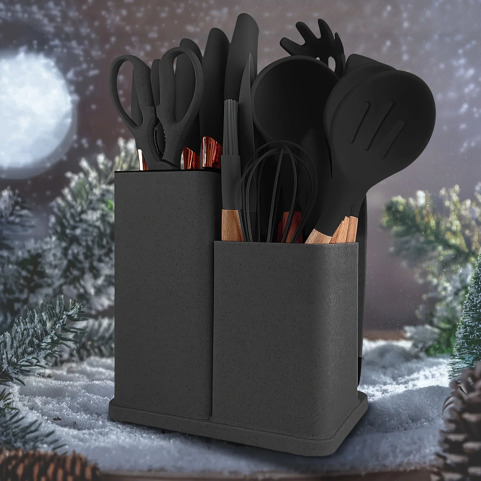 Heat-Resistant Silicone Kitchen Utensil Set - Non-Stick Cooking