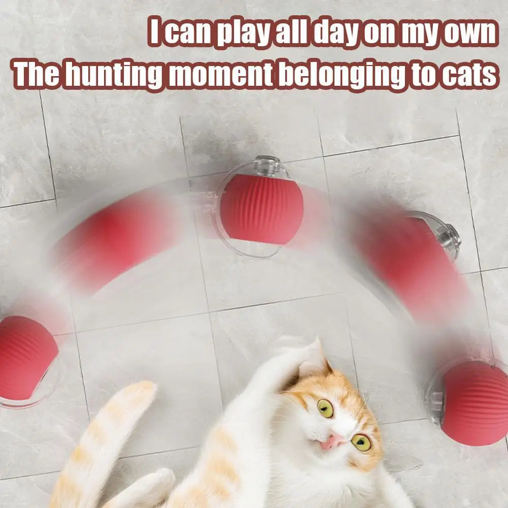 Smart Electric Rolling Ball Cat Toy | Auto Obstacle Avoidance, Faux Tail Mouse | Type-C Rechargeable Interactive Toy