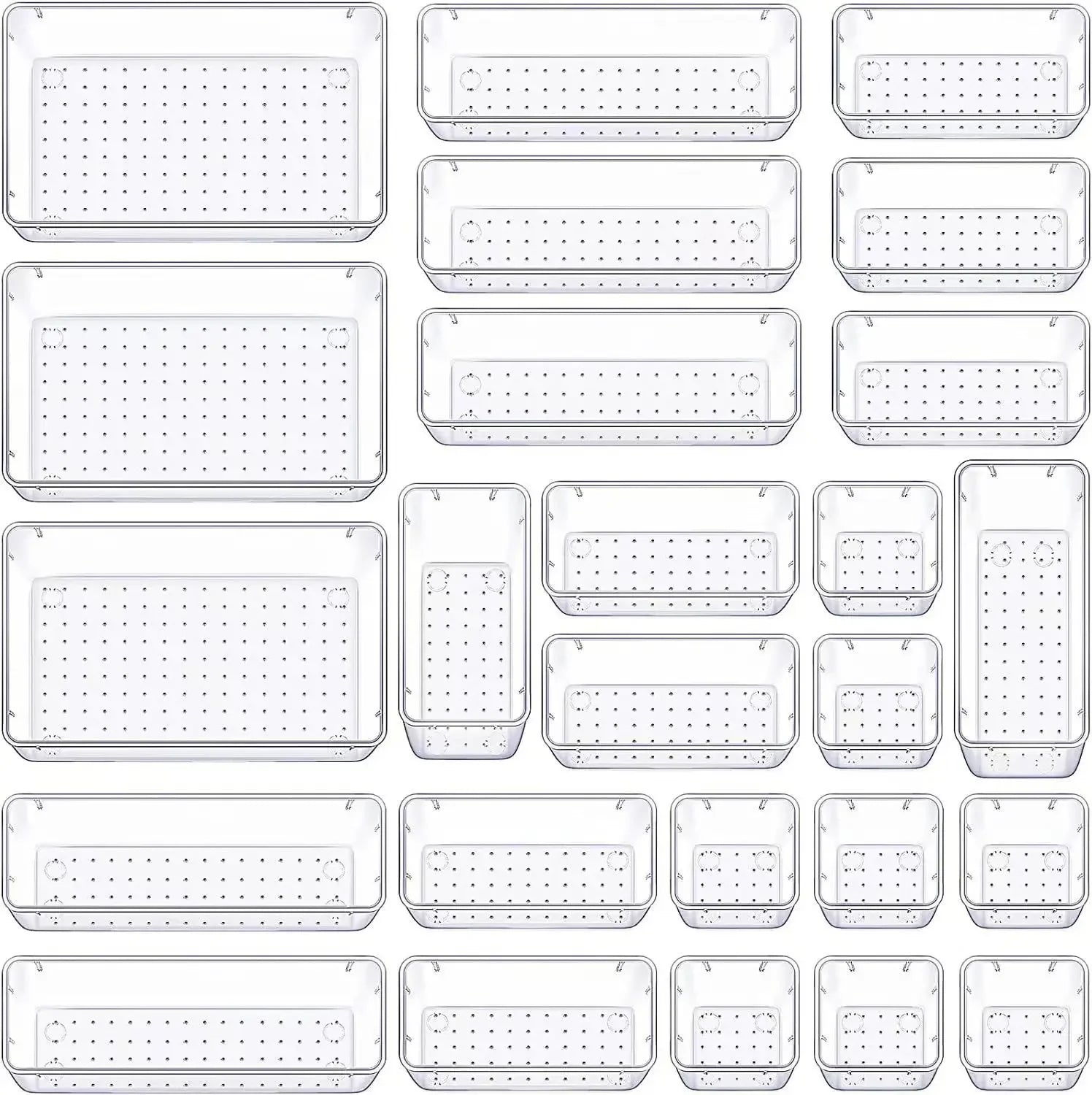 8/13/25Pcs Drawer Organizers Set Clear Plastic